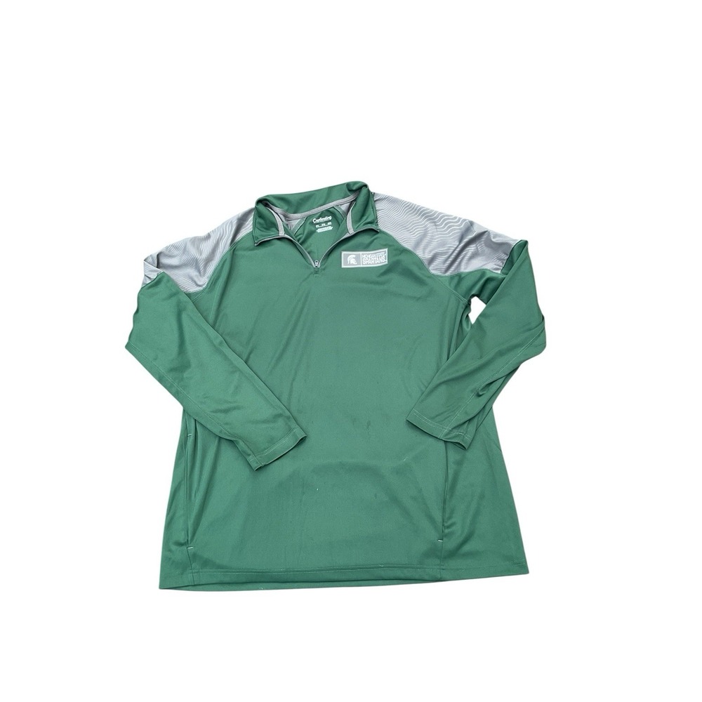 Michigan State Spartans Jacket Mens 2X XXL Gray 1/4 Zip Pullover Basketball MSU